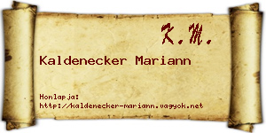 Kaldenecker Mariann névjegykártya