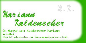 mariann kaldenecker business card